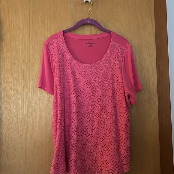 Croft & Barrow shirt pink layered top - Picture 4 of 4